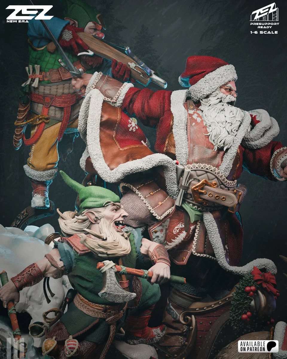 Santa Claus | Fan Art | 3D Printed Resin Model Garage Kit | *Un-Painted* | ZEZ Studio 3