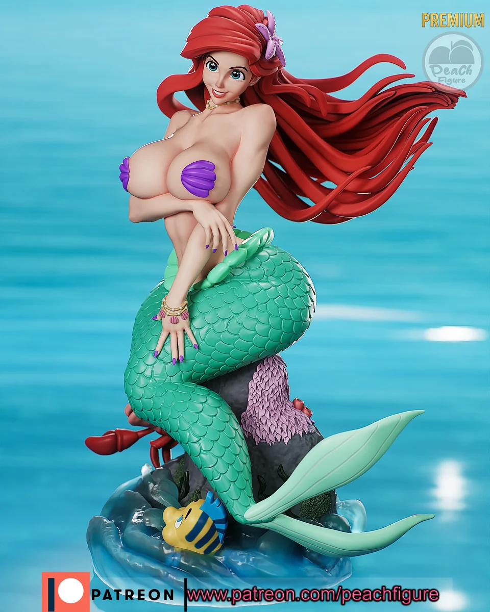 Ariel | Fan Art | 3D Printed Resin Model Garage Kit | *Un-Painted* | Peach Figure 3