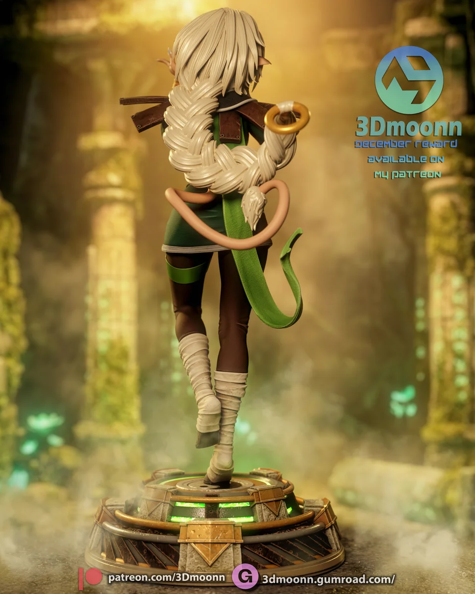 Aisha ClanClan | Fan Art | 3D Printed Resin Model Garage Kit | *Un-Painted* | 3DMoonn 4