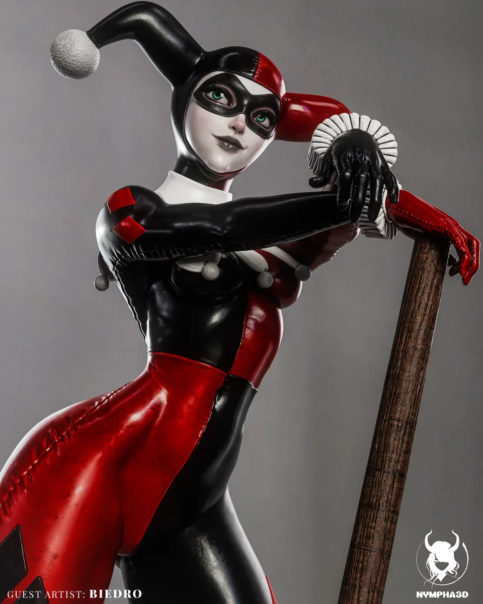 Harley Quinn | Fan Art | 3D Printed Resin Model Garage Kit | *Un-Painted* | Nympha3D 4