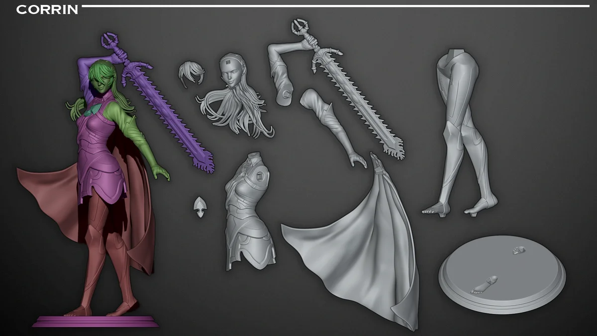 Corrin | Fan Art | 3D Printed Resin Model Garage Kit | *Un-Painted* | Inaki Sculpts 5