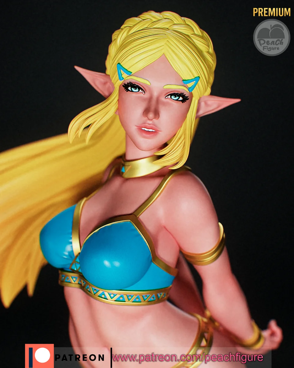 Zelda | Fan Art | 3D Printed Resin Model Garage Kit | *Un-Painted* | Peach Figure 3