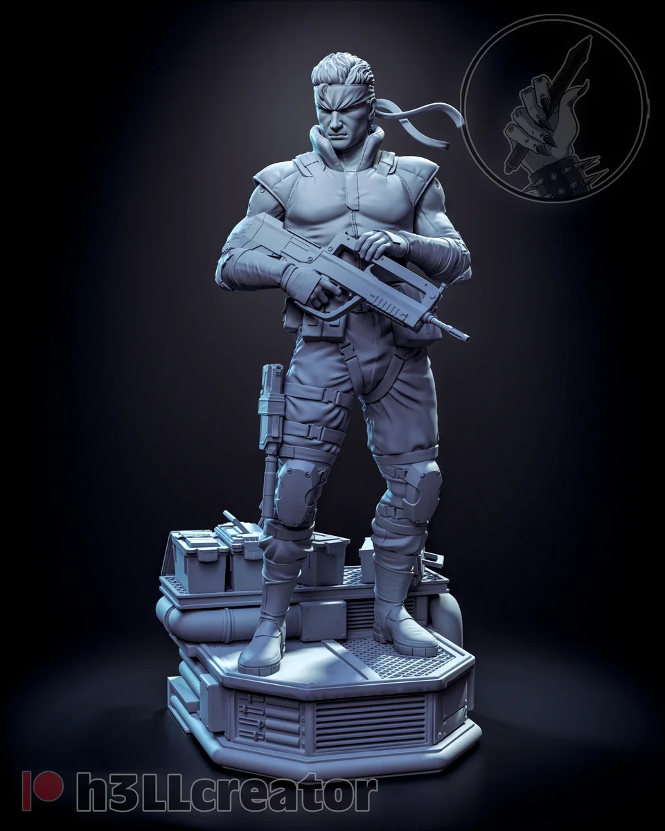 Solid Snake | Fan Art | 3D Printed Resin Model Garage Kit | *Un-Painted* | H3LL Creator 4