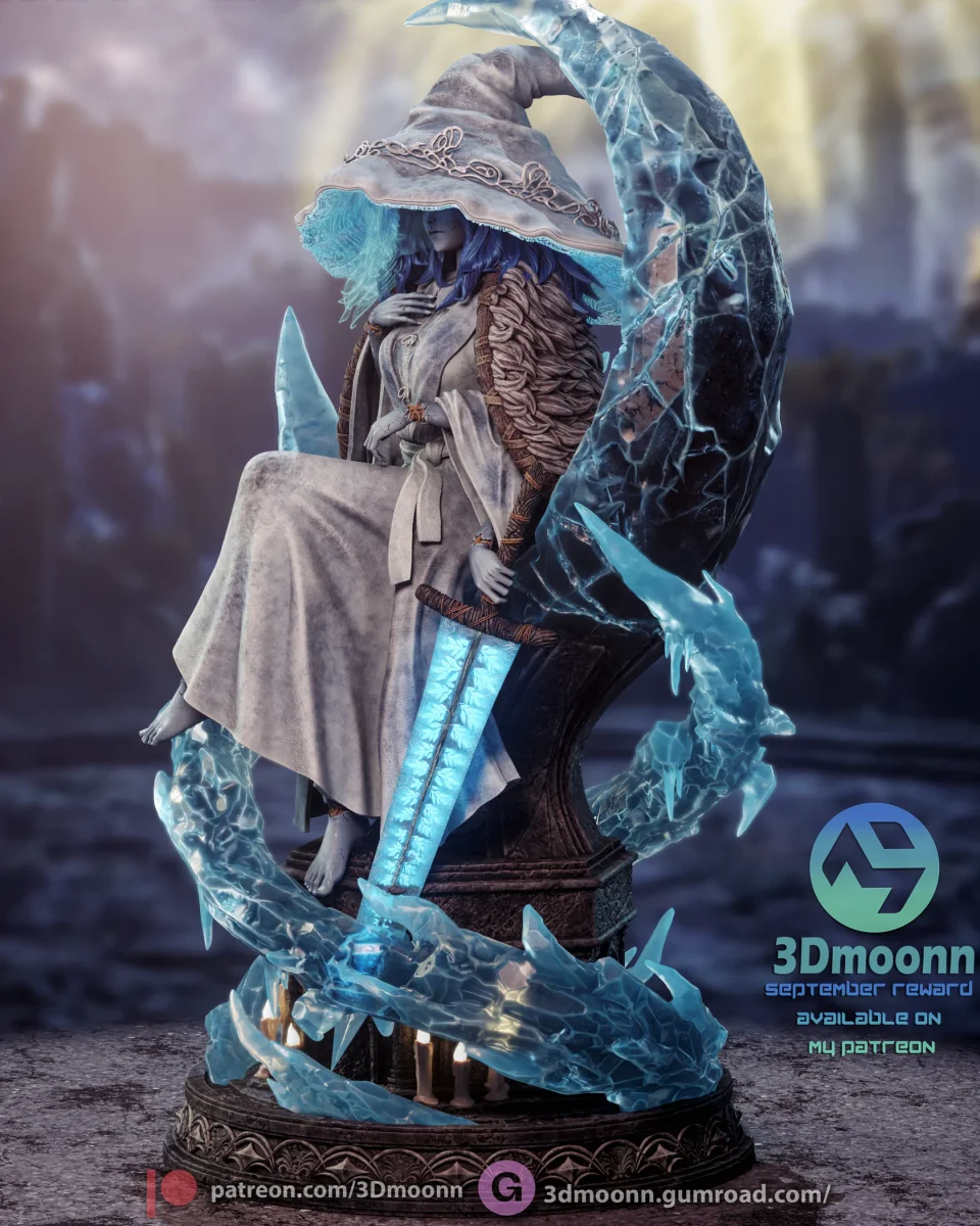 Ranni The Witch | Fan Art | 3D Printed Resin Model Garage Kit | *Un-Painted* | 3DMoonn 4