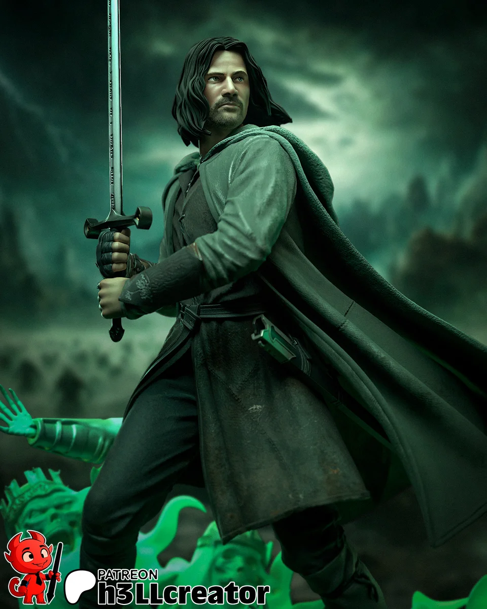 Aragorn | Fan Art | 3D Printed Resin Model Garage Kit | *Un-Painted* | H3LL Creator