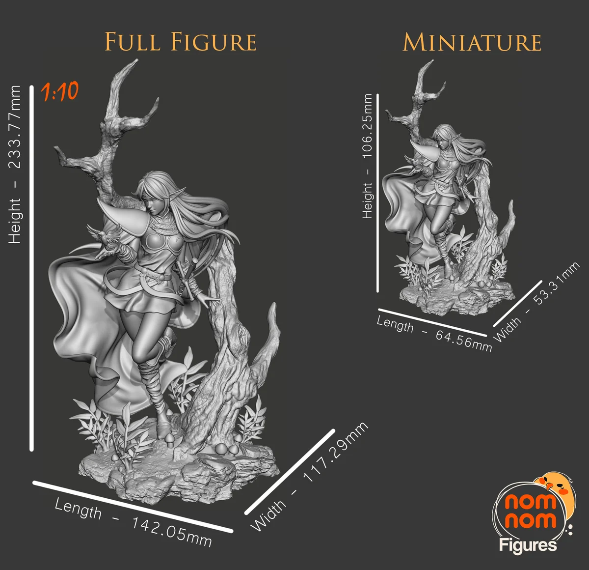 Deedlit | Fan Art | 3D Printed Resin Model Garage Kit | *Un-Painted* | Nomnom 4