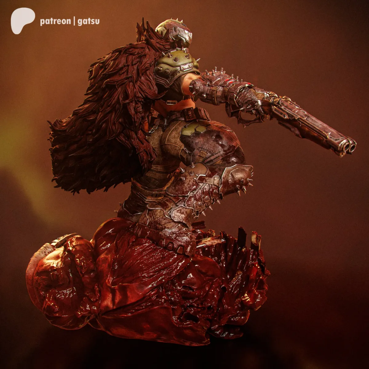 Doom Girl | Fan Art | 3D Printed Resin Model Garage Kit | *Un-Painted* | Gatsu Studios 4