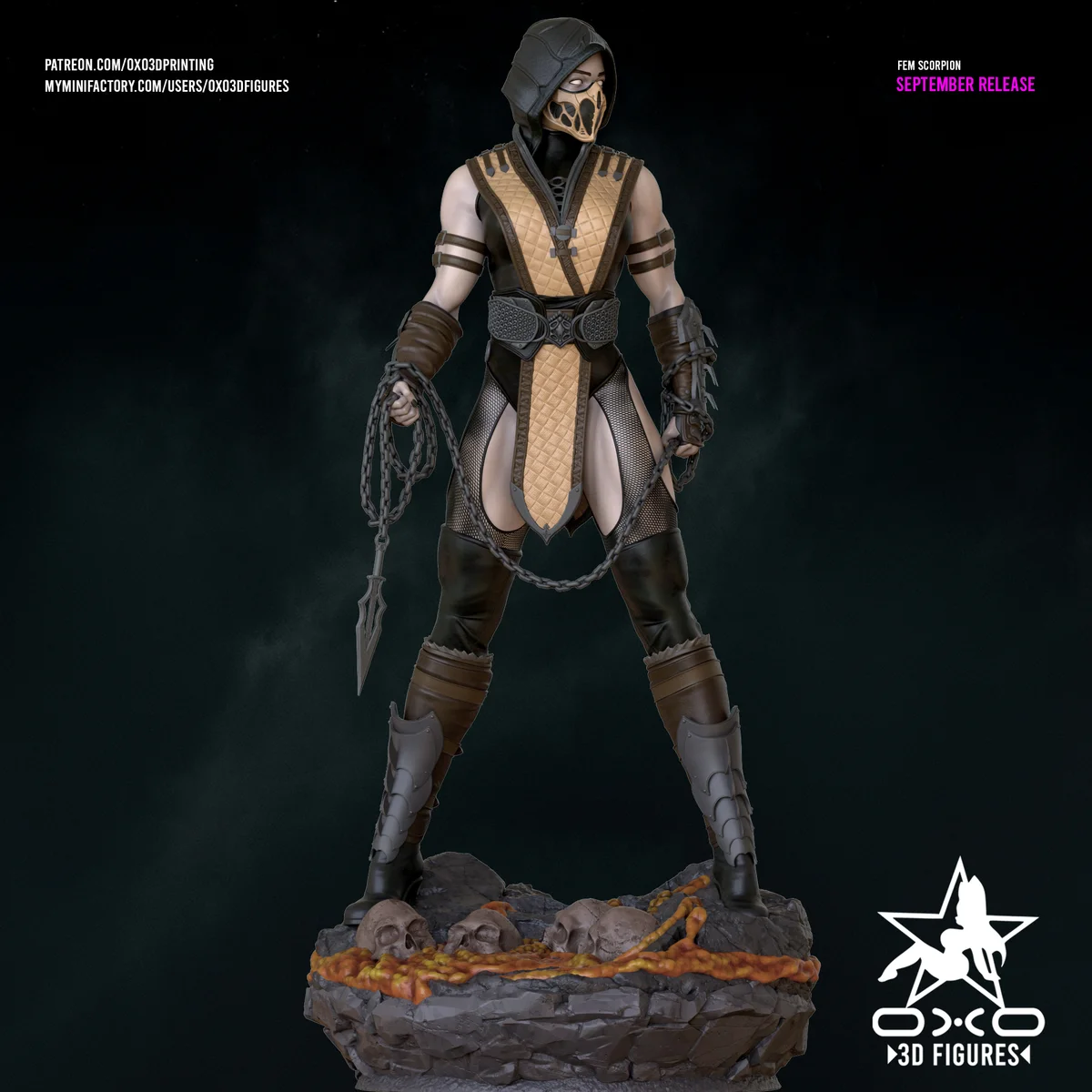 Female Scorpion | Fan Art | 3D Printed Resin Model Garage Kit | *Un-Painted* | OXO3D 5