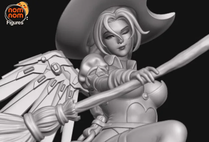 Mercy Witch | Fan Art | 3D Printed Resin Model Garage Kit | *Un-Painted* | Nomnom 4
