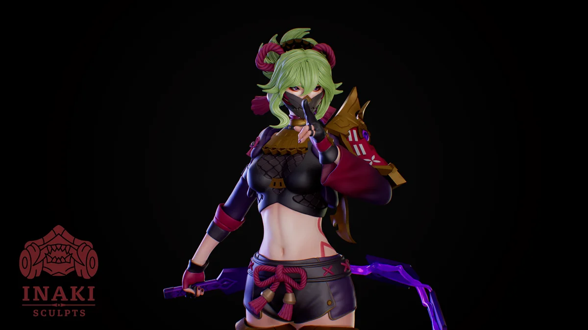 Kuki Shinobu | Fan Art | 3D Printed Resin Model Garage Kit | *Un-Painted* | Inaki Sculpts 3