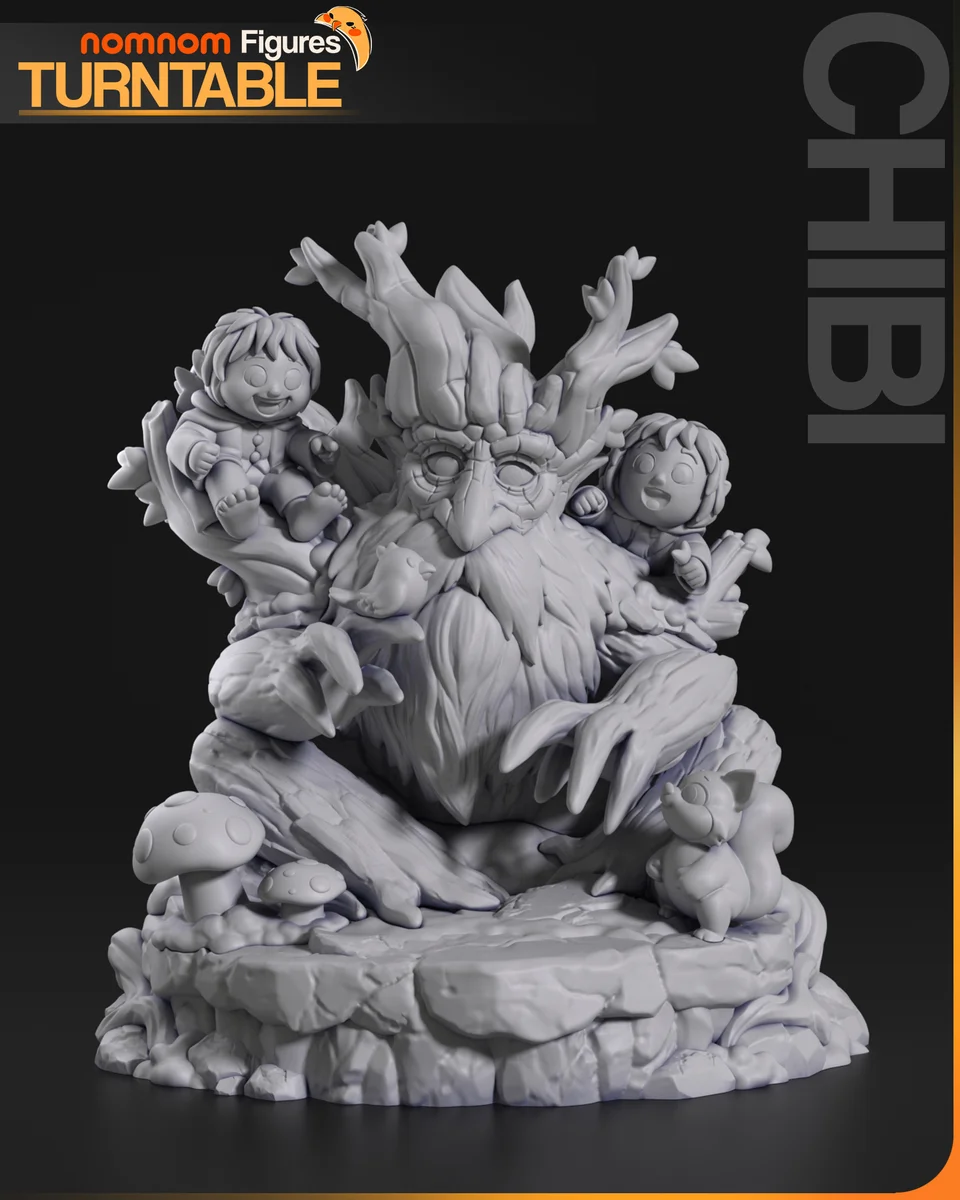 Chibi Tree Beard | Fan Art | 3D Printed Resin Model Garage Kit | *Un-Painted* | Nomnom 5