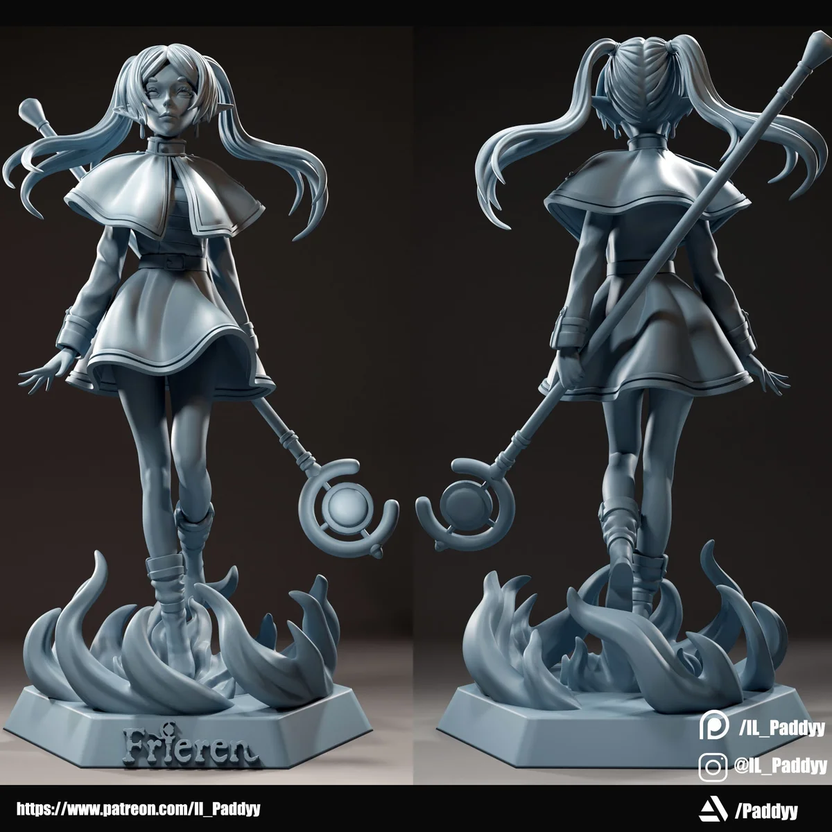 Elven Mage | Fan Art | 3D Printed Resin Model Garage Kit | *Un-Painted* | Il Paddyy 3