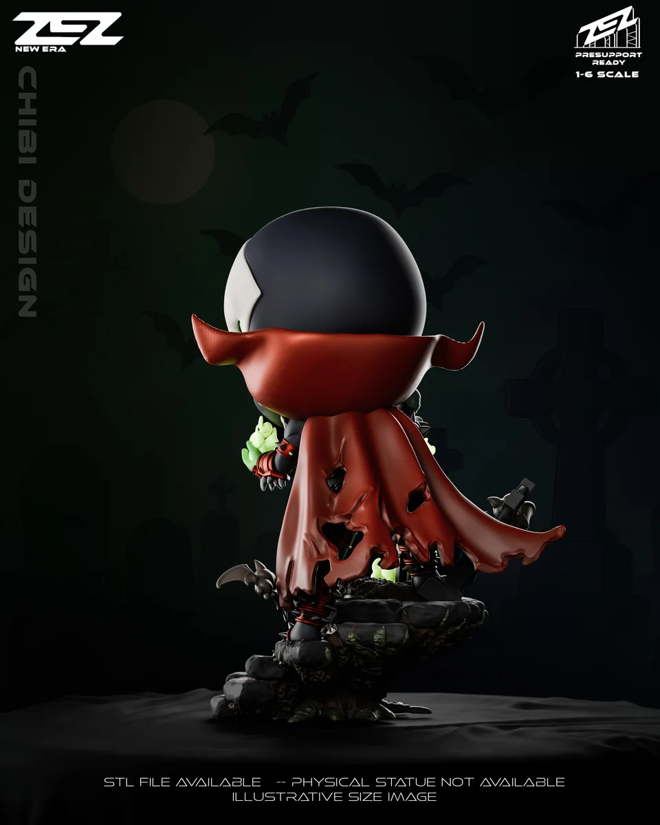 Chibi Spawn | Fan Art | 3D Printed Resin Model Garage Kit | *Un-Painted* | ZEZ Studio 3