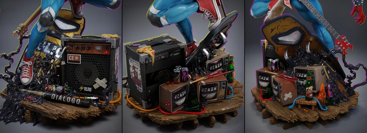 Spider-Punk | Fan Art | 3D Printed Resin Model Garage Kit | *Un-Painted* | ZEZ Studio 11
