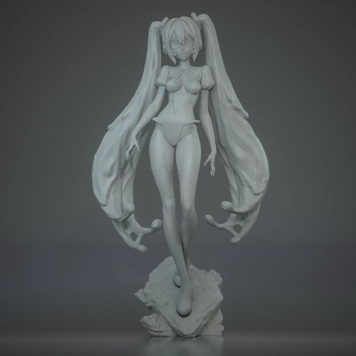 Venom Hatsune Miku | Fan Art | 3D Printed Resin Model Garage Kit | *Un-Painted* | Inari Figure 7