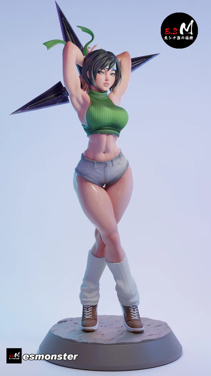 Yuffie | Fan Art | 3D Printed Resin Model Garage Kit | *Un-Painted* | ES Monster 9