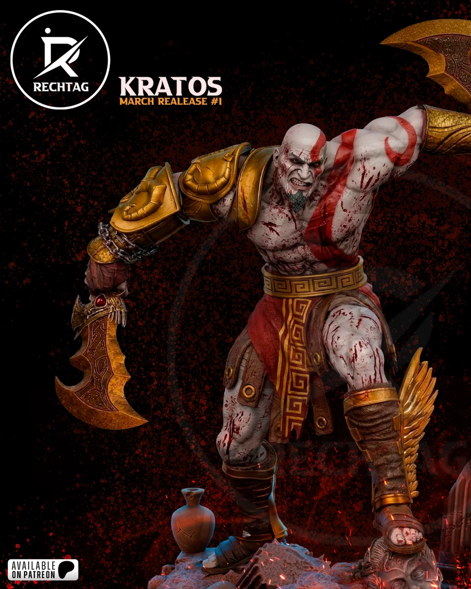 Kratos | Fan Art | 3D Printed Resin Model Garage Kit | *Un-Painted* | Rechtag 7