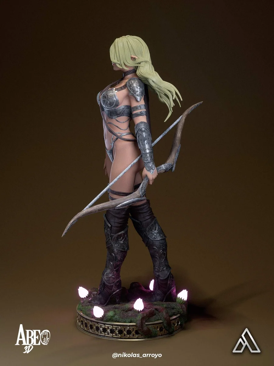 Elaria Shadownleaf | Fan Art | 3D Printed Resin Model Garage Kit | *Un-Painted* | Abe3D 8