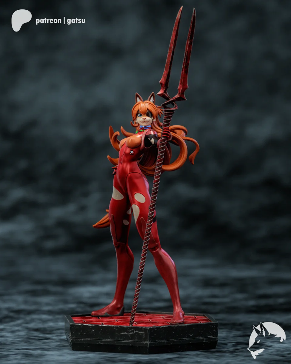 Asuka Furry | Fan Art | 3D Printed Resin Model Garage Kit | *Un-Painted* | Gatsu Studios 3