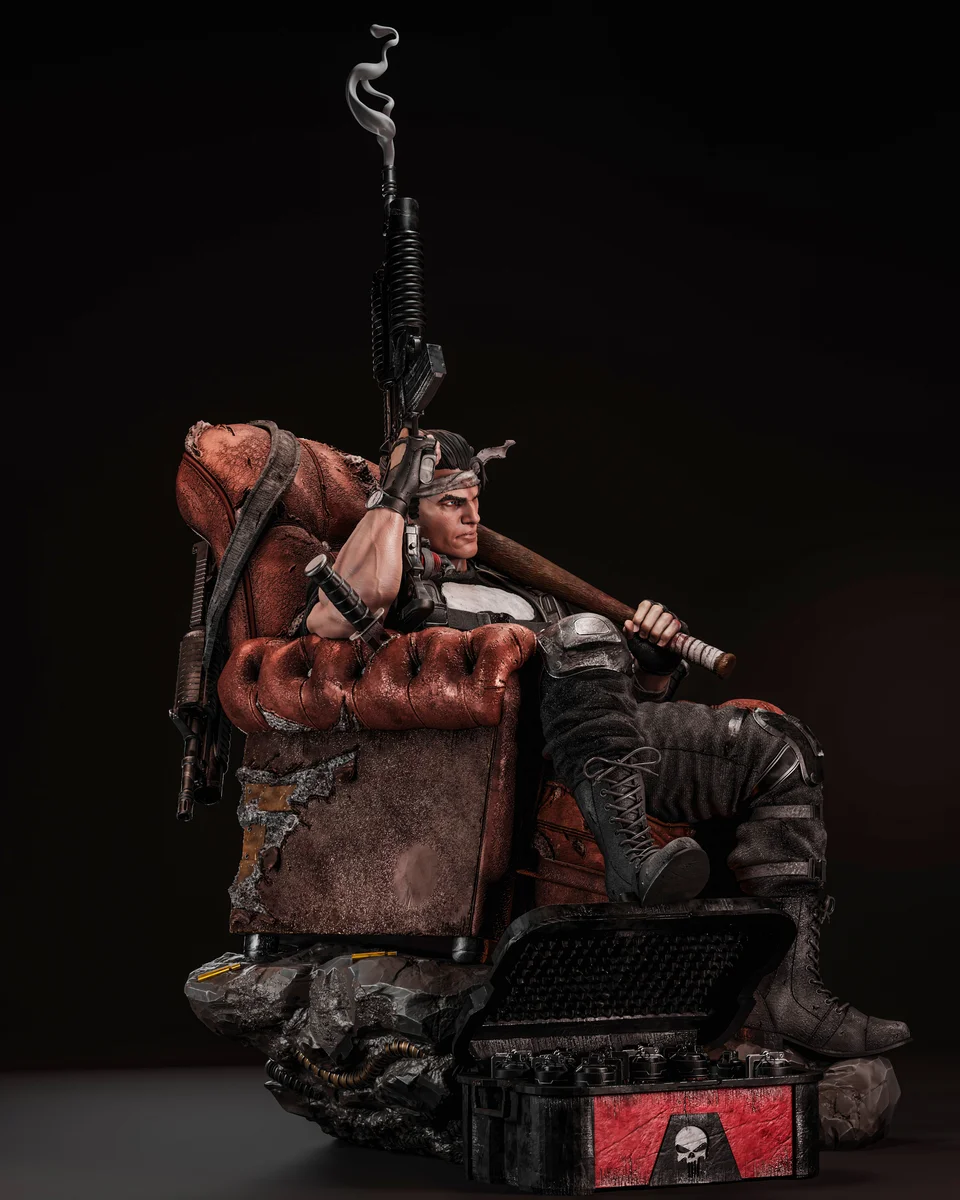 The Punisher | Fan Art | 3D Printed Resin Model Garage Kit | *Un-Painted* | ZEZ Studio 3