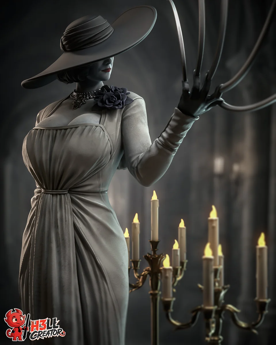 Lady Dimitrescu | Fan Art | 3D Printed Resin Model Garage Kit | *Un-Painted* | H3LL Creator 5