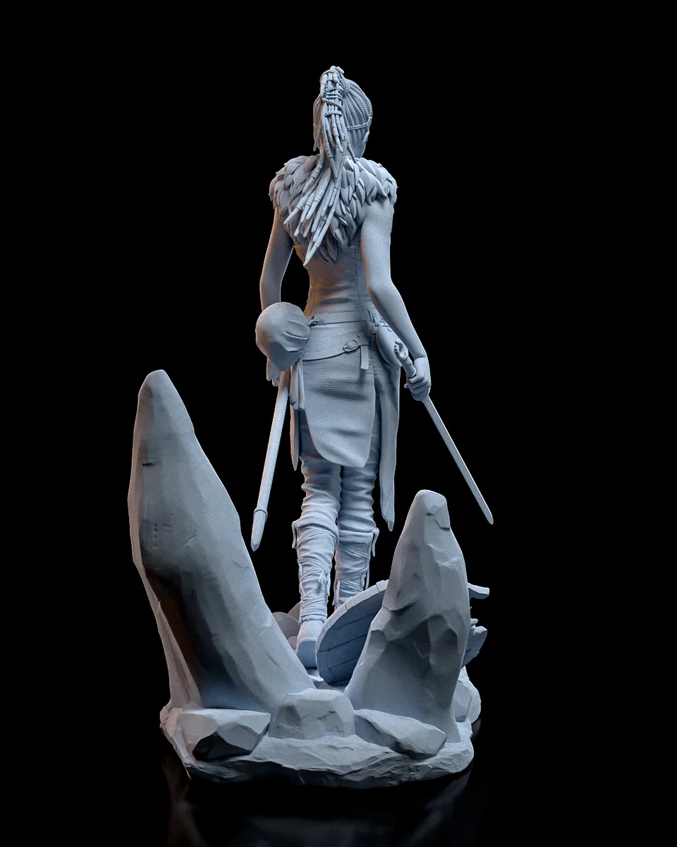 Senua | Fan Art | 3D Printed Resin Model Garage Kit | *Un-Painted* | H3LL Creator 3