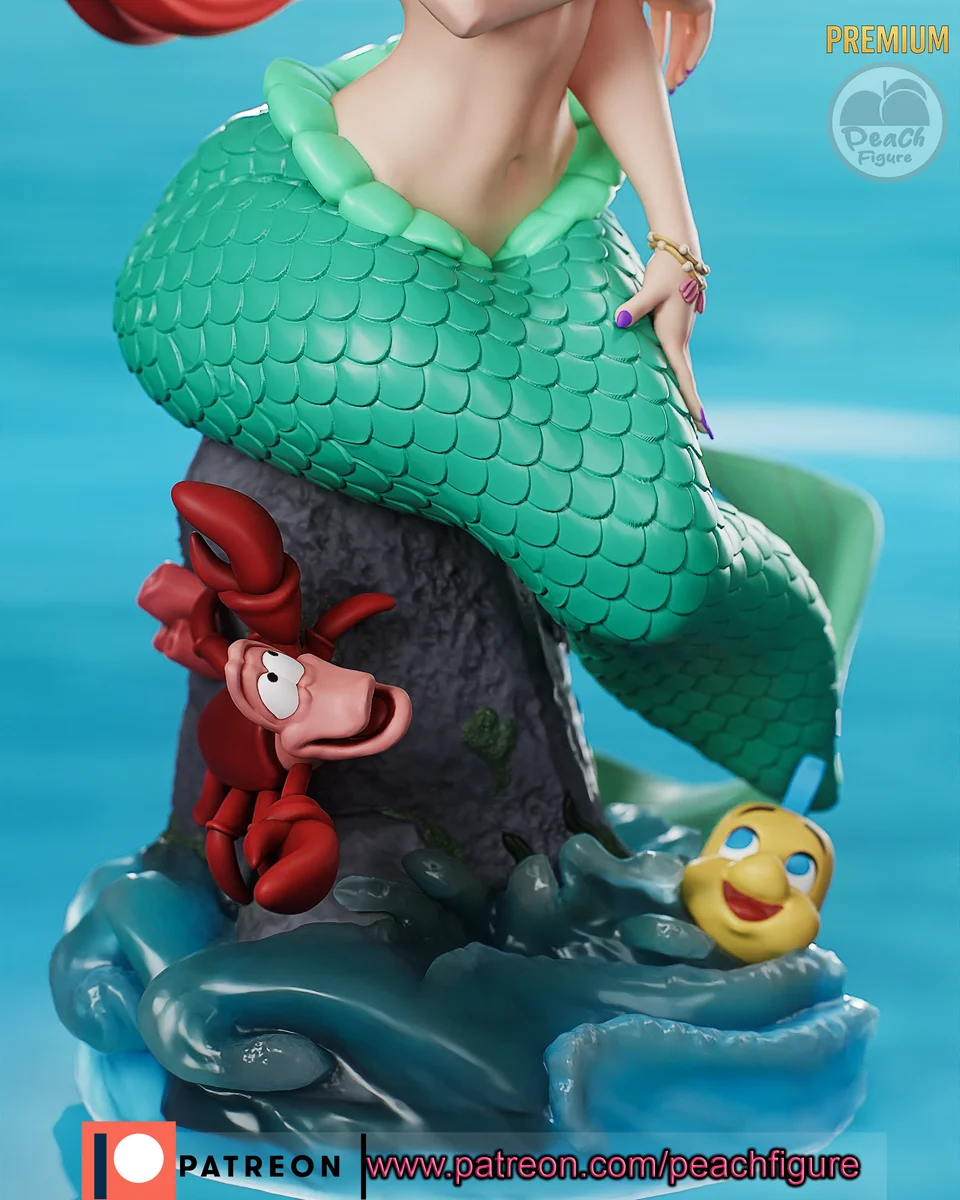 Ariel | Fan Art | 3D Printed Resin Model Garage Kit | *Un-Painted* | Peach Figure 5