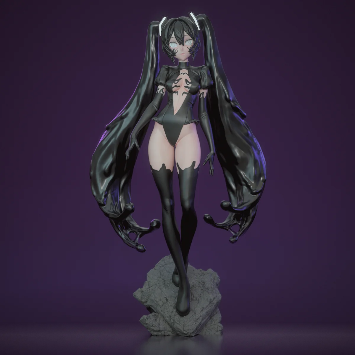 Venom Hatsune Miku | Fan Art | 3D Printed Resin Model Garage Kit | *Un-Painted* | Inari Figure 5