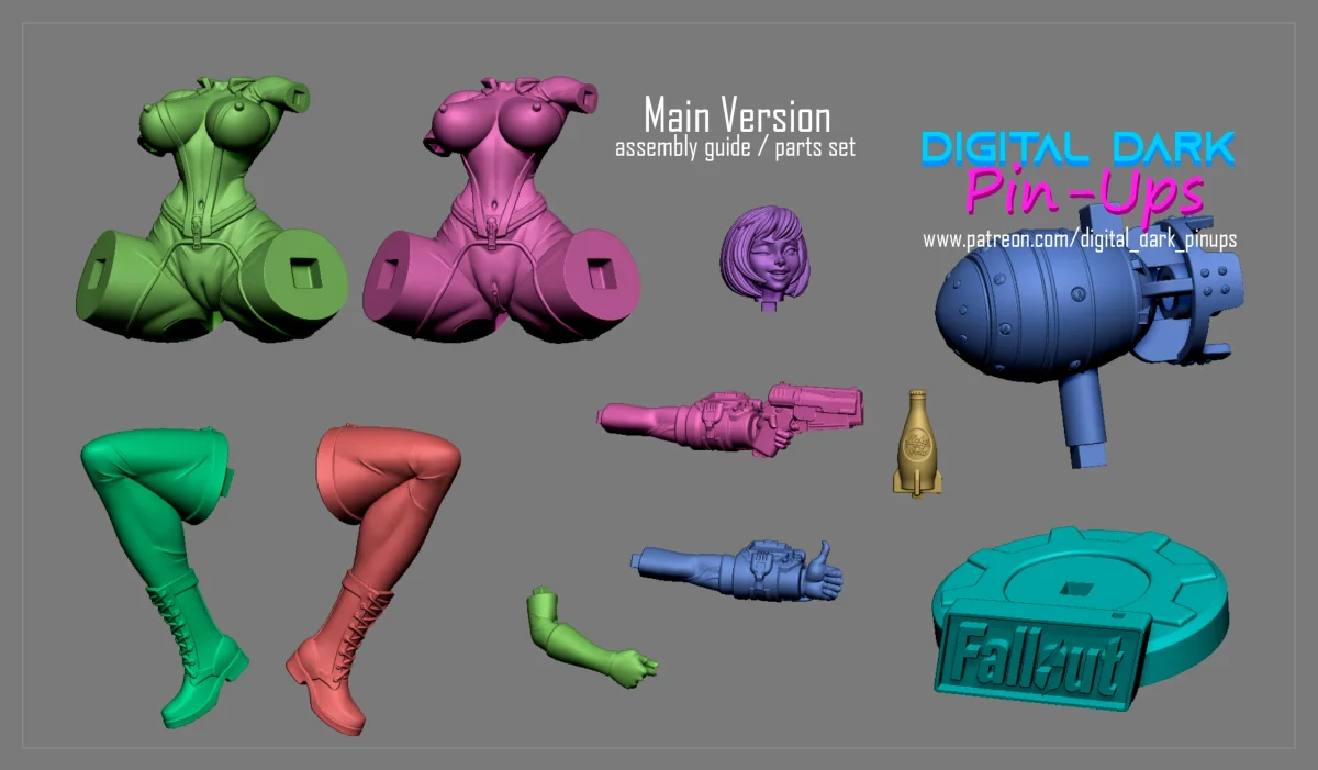 Vault Girl | Fan Art | 3D Printed Resin Model Garage Kit | *Un-Painted* | Digital Dark 7
