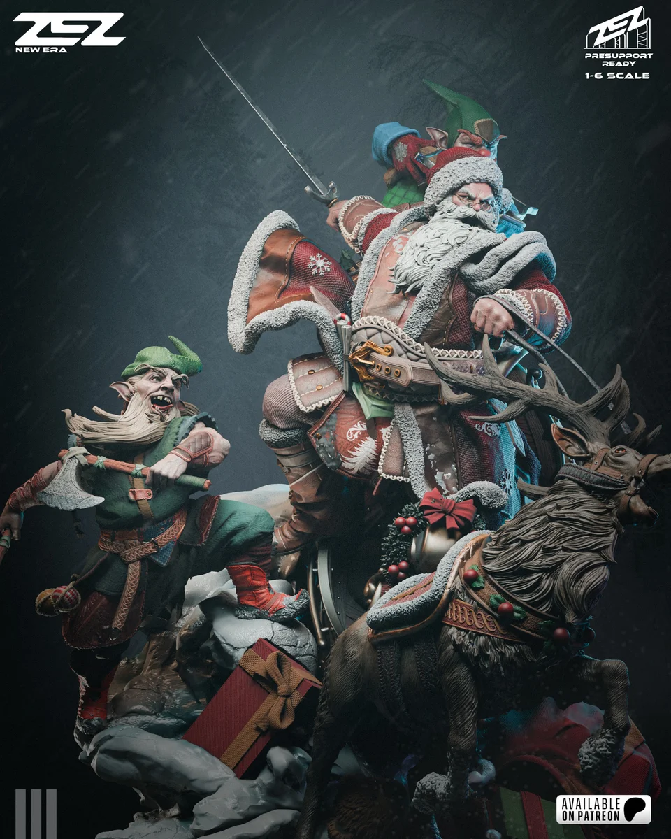 Santa Claus | Fan Art | 3D Printed Resin Model Garage Kit | *Un-Painted* | ZEZ Studio 5