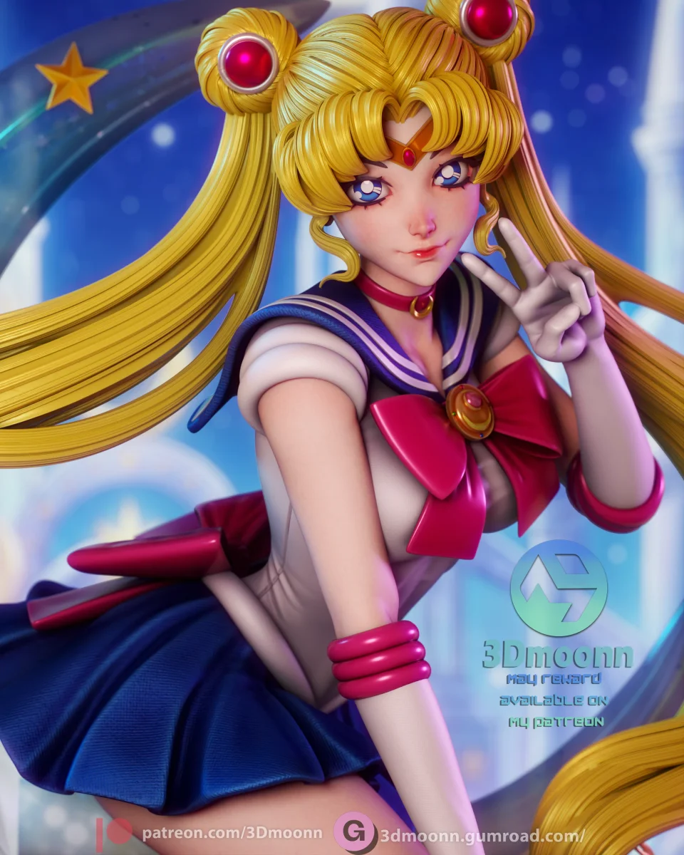 Sailor Moon | Fan Art | 3D Printed Resin Model Garage Kit | *Un-Painted* | 3DMoonn 5