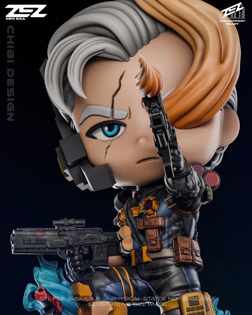 Chibi Cable | Fan Art | 3D Printed Resin Model Garage Kit | *Un-Painted* | ZEZ Studio 6