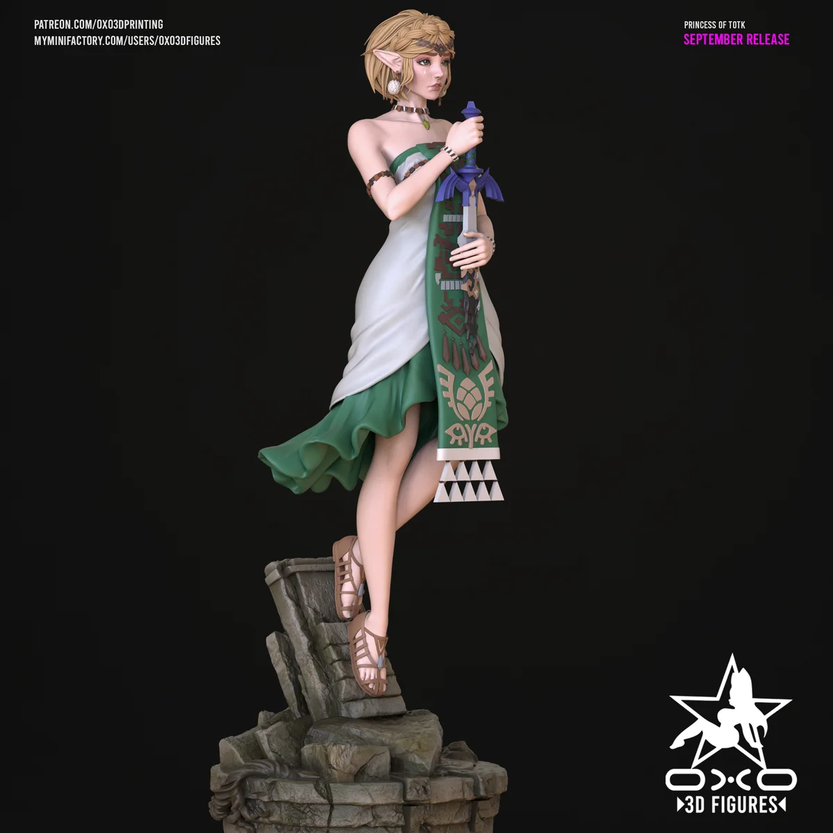 Zelda | Fan Art | 3D Printed Resin Model Garage Kit | *Un-Painted* | OXO3D 3