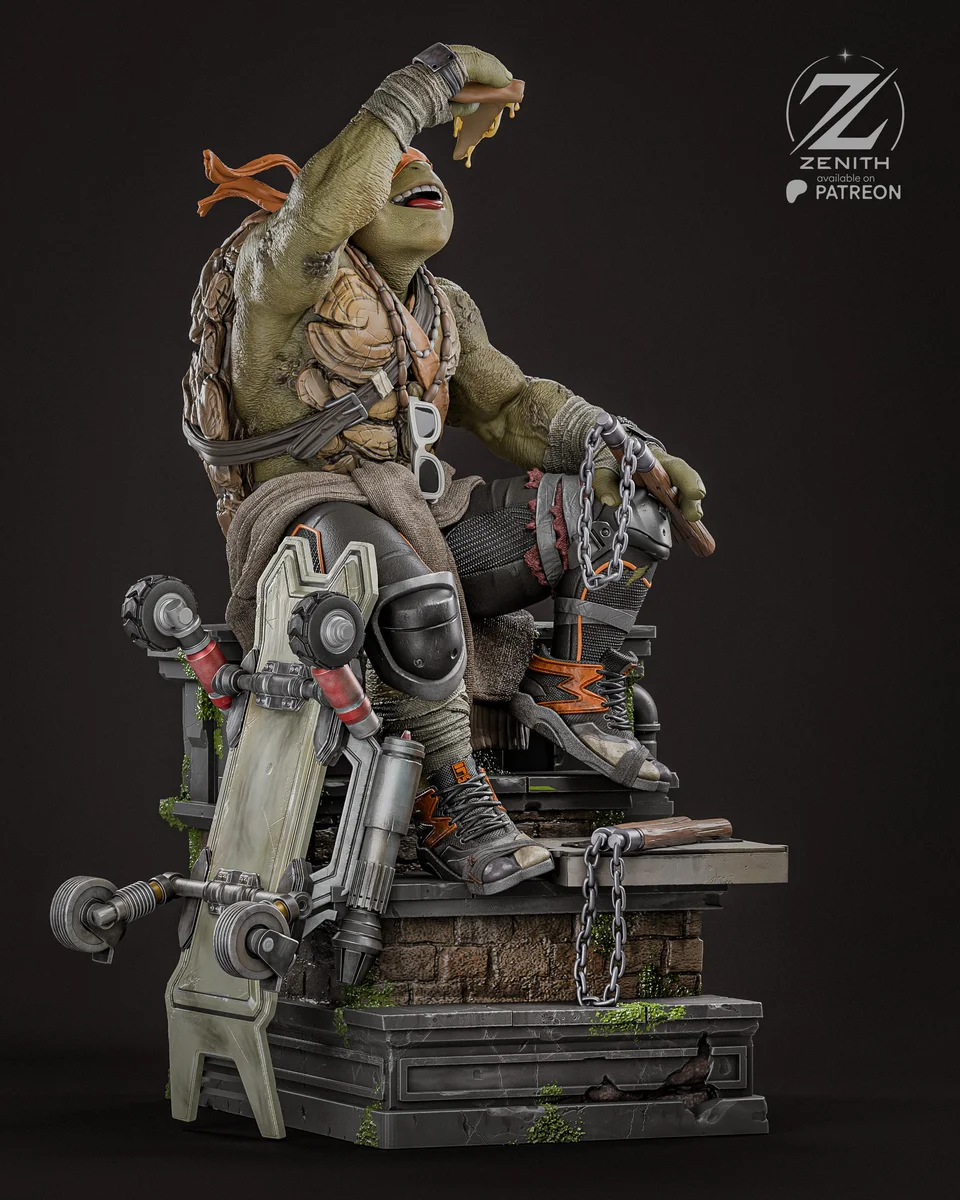 Michelangelo TMNT | Fan Art | 3D Printed Resin Model Garage Kit | *Un-Painted* | Zenith Studios 3