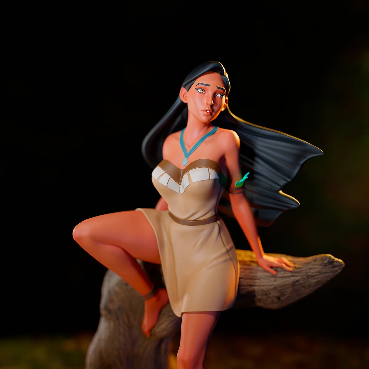 Pocahontas | Fan Art | 3D Printed Resin Model Garage Kit | *Un-Painted* | Momoji 3