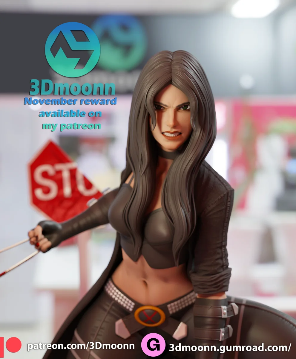 X-23 | Fan Art | 3D Printed Resin Model Garage Kit | *Un-Painted* | 3DMoonn 4