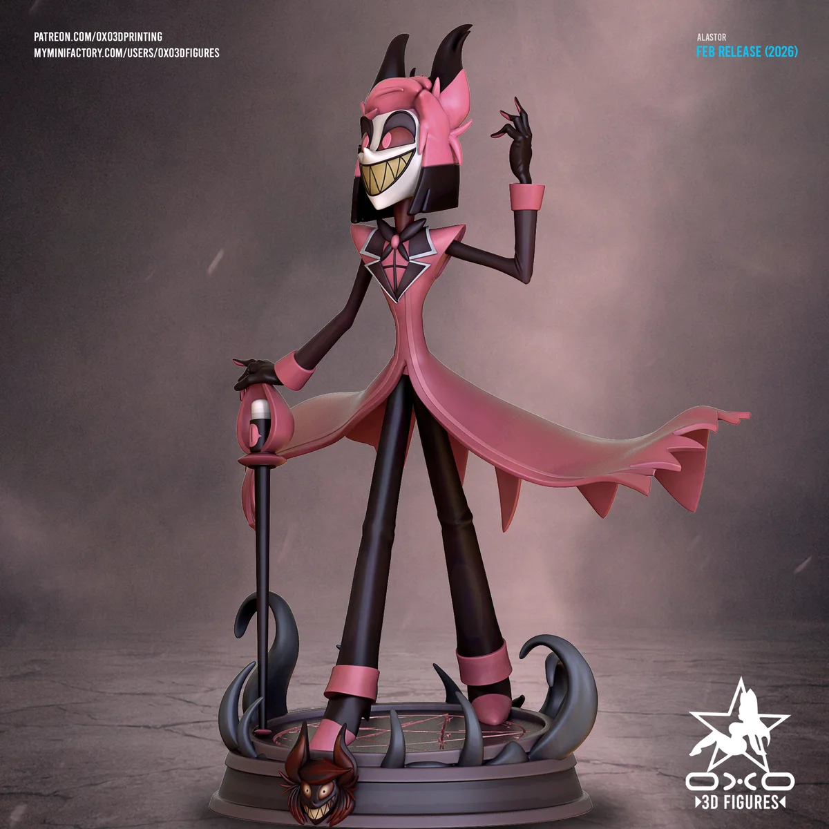 Alastor | Fan Art | 3D Printed Resin Model Garage Kit | *Un-Painted* | OXO3D 5
