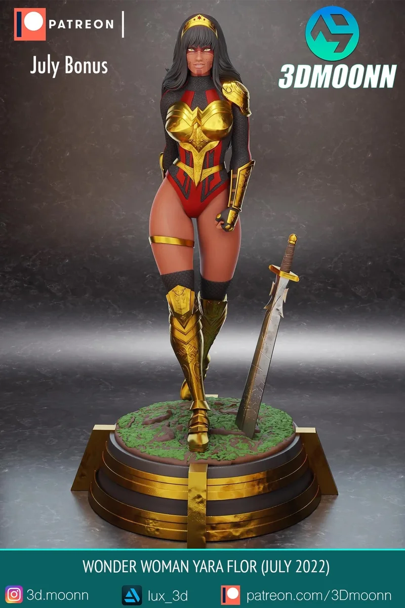Wonder Woman Yara Flor | Fan Art | 3D Printed Resin Model Garage Kit | *Un-Painted* | 3DMoonn 5