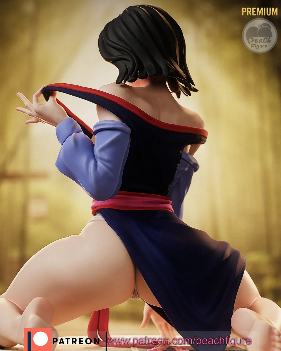 Mulan | Fan Art | 3D Printed Resin Model Garage Kit | *Un-Painted* | Peach Figure 3