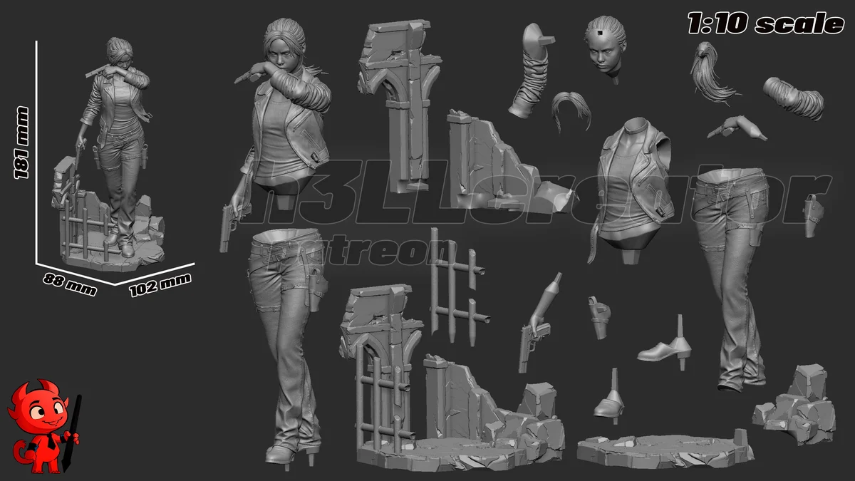 Claire Redfield | Fan Art | 3D Printed Resin Model Garage Kit | *Un-Painted* | H3LL Creator 13