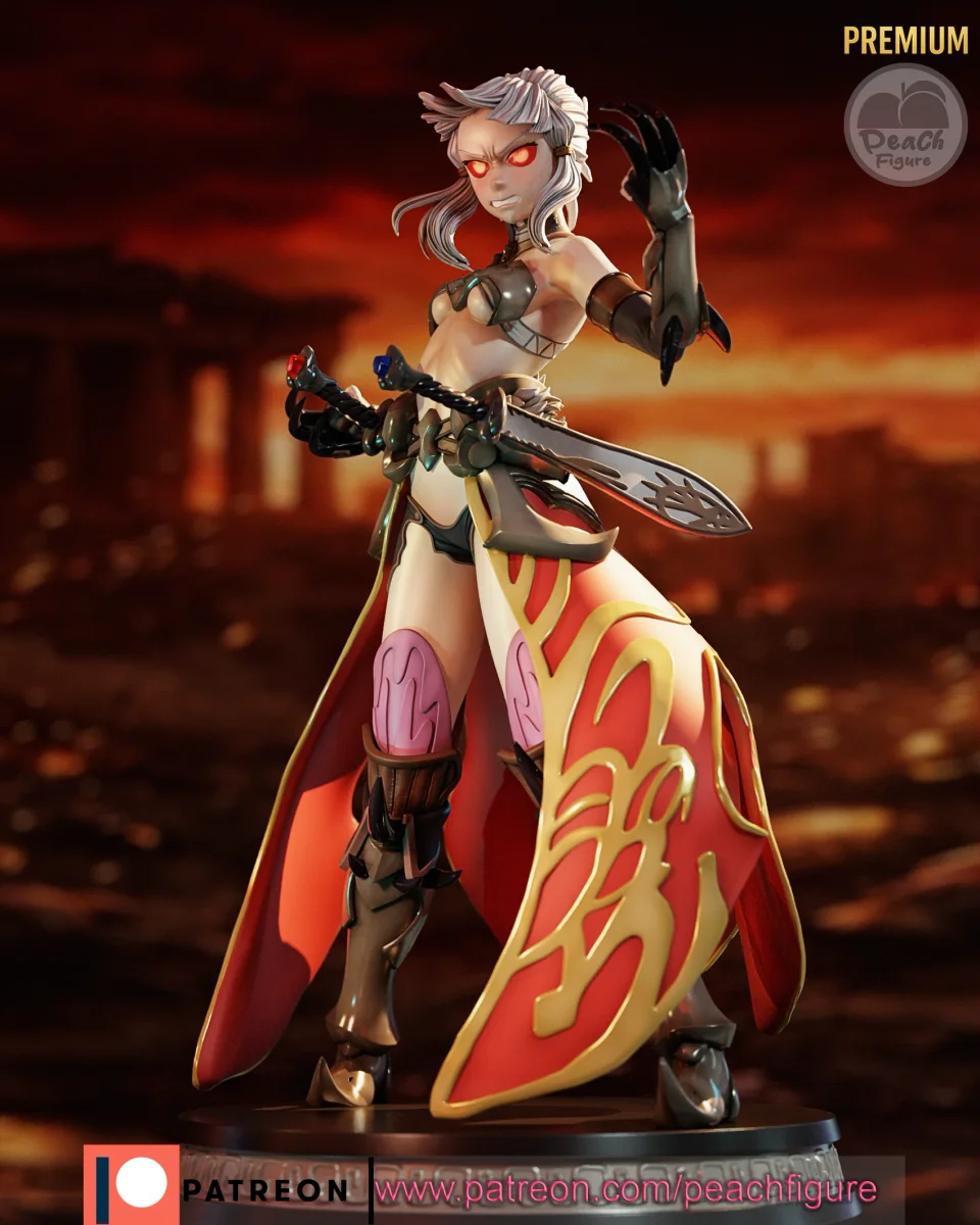 Penthesilea | Fan Art | 3D Printed Resin Model Garage Kit | *Un-Painted* | Peach Figure 4