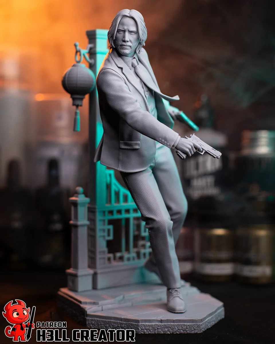 John Wick | Fan Art | 3D Printed Resin Model Garage Kit | *Un-Painted* | H3LL Creator 11