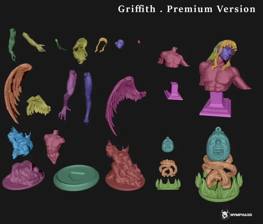Griffith | Fan Art | 3D Printed Resin Model Garage Kit | *Un-Painted* | Nympha3D 8