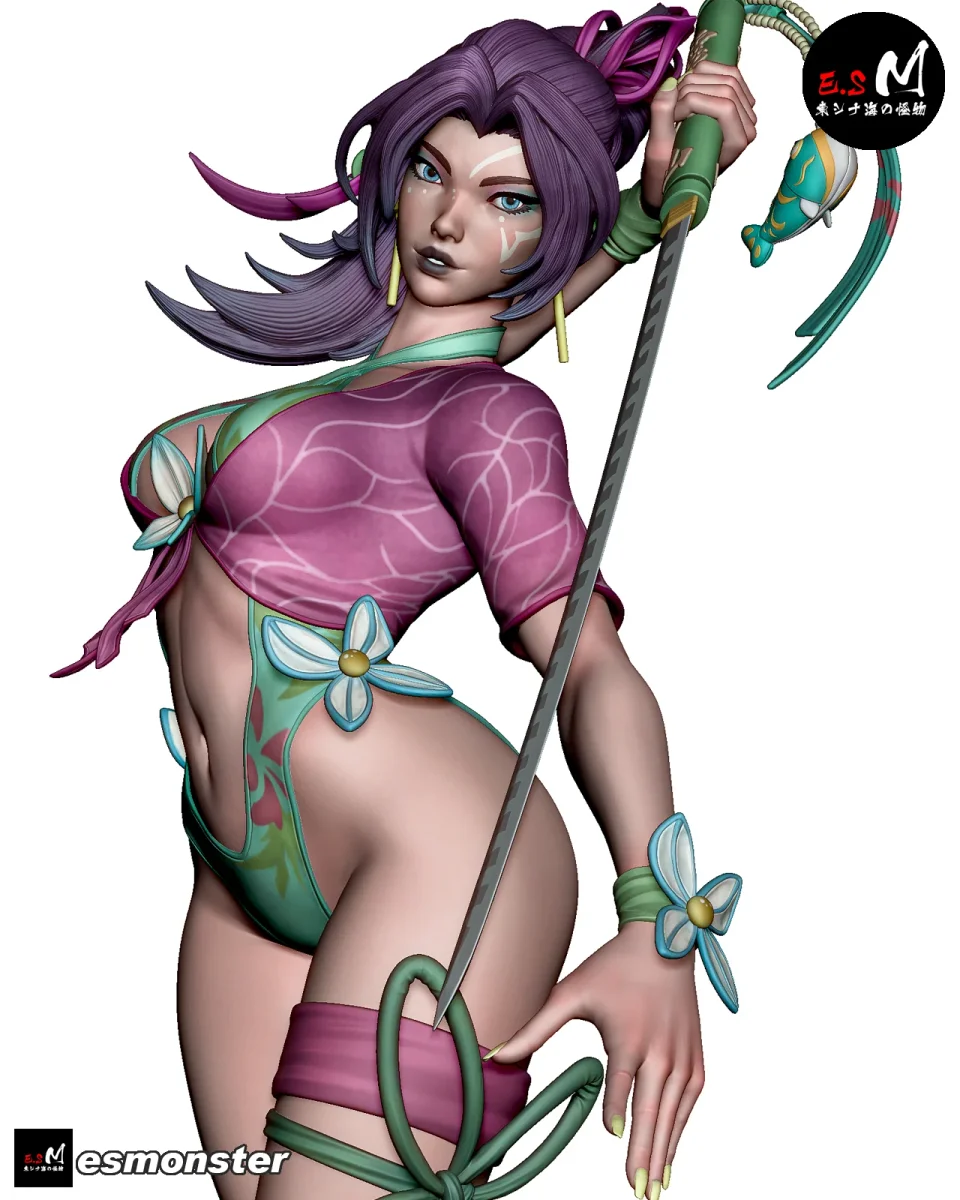 Psylocke (Summer) Pose 1 | Fan Art | 3D Printed Resin Model Garage Kit | *Un-Painted* | ES Monster 4