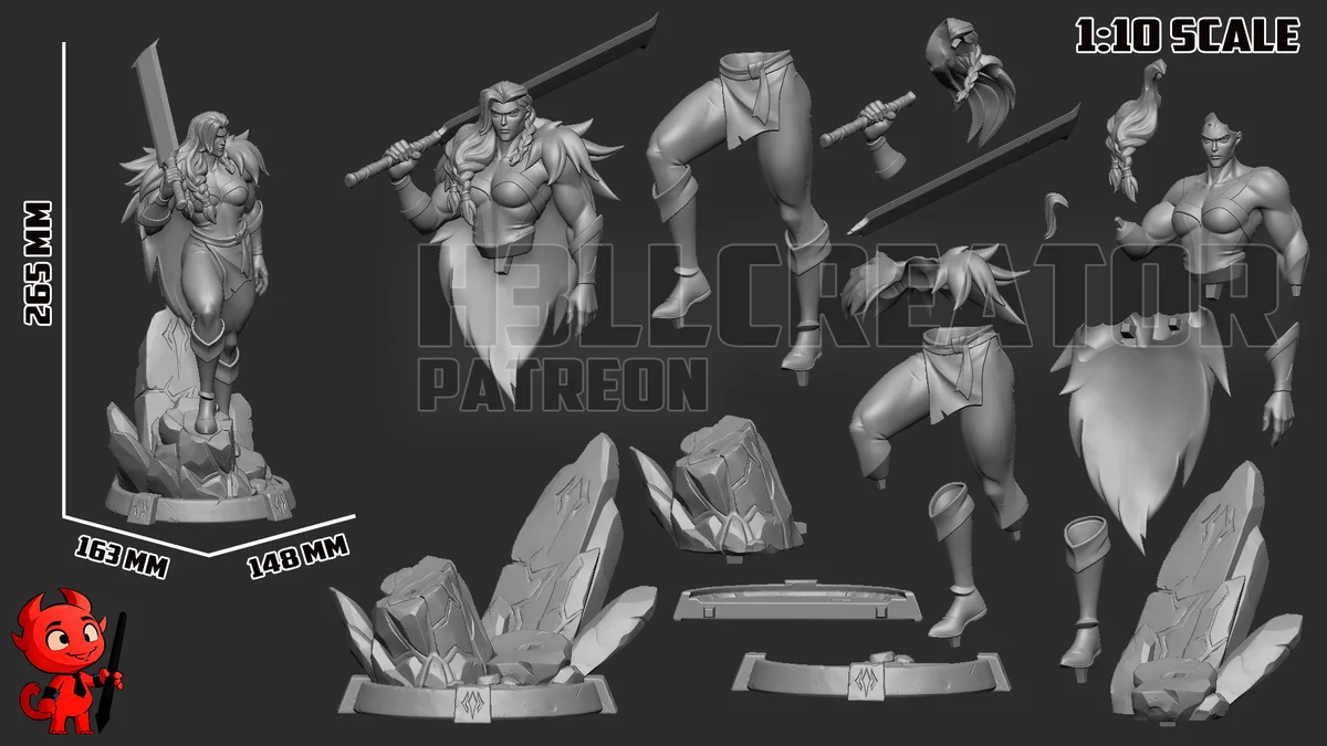 Yasha Nydoorin | Fan Art | 3D Printed Resin Model Garage Kit | *Un-Painted* | H3LL Creator 9