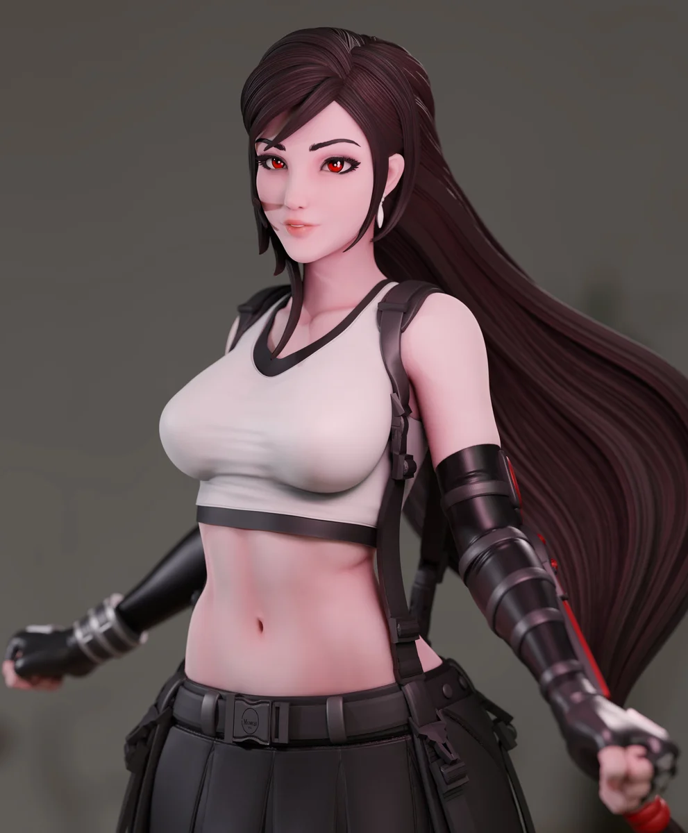 Tifa | Fan Art | 3D Printed Resin Model Garage Kit | *Un-Painted* | Momoji 3