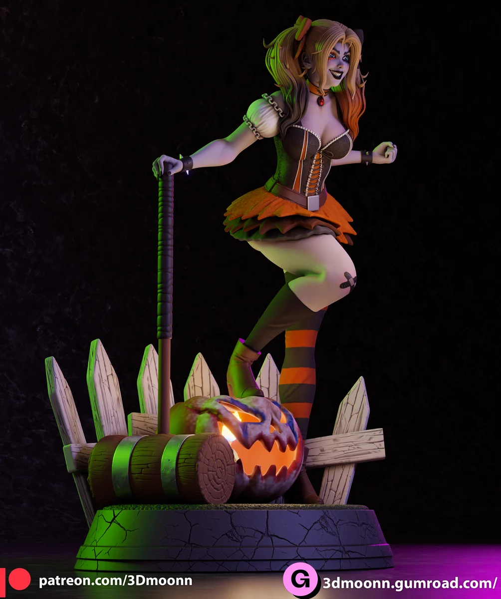 Harley Quinn Halloween | Fan Art | 3D Printed Resin Model Garage Kit | *Un-Painted* | 3DMoonn 4