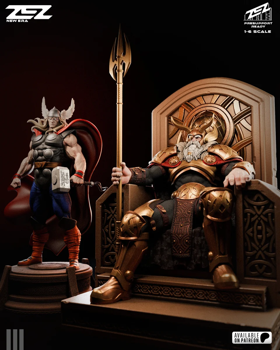 Odin Throne | Fan Art | 3D Printed Resin Model Garage Kit | *Un-Painted* | ZEZ Studio 8