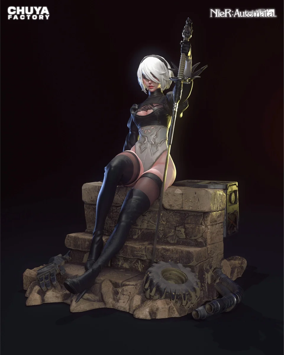 2B | Fan Art | 3D Printed Resin Model Garage Kit | *Un-Painted* | Chuya Factory 5