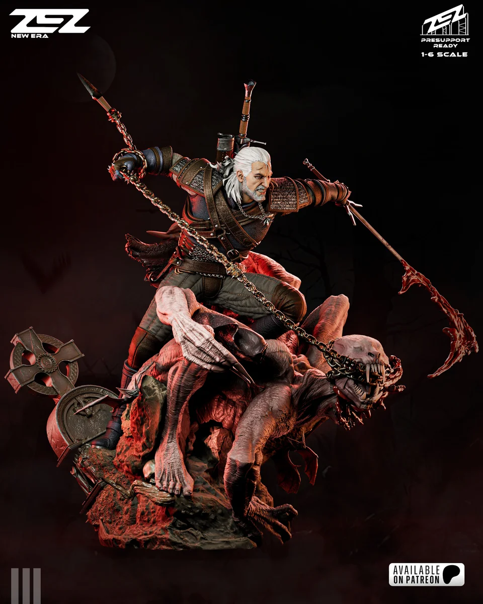Geralt | Fan Art | 3D Printed Resin Model Garage Kit | *Un-Painted* | ZEZ Studio 11